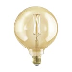 Eglo Lampe LED E27 dimmable, ampoule Edison à incandescence Golden Vintage, globe éclairage rétro, 4 watts (correspond à 28 watts), 300 lumens, blanc chaud, doré, 1700 Kelvin, G125, Ø 12,5 cm