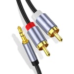 Tymyp Cable Jack Rca, Câble Rca, RCA Jack 3.5mm Mâle vers 2 RCA Mâle pour Smartphone, Chaîne HiFi, Home Cinéma, Amplificateur, TV, Barre de Son etc (2M)