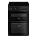 Indesit 60cm Twin Cavity Electric Cooker  - Black IT60V9KMB