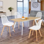 Idmarket - Lot de 4 chaises mandy blanches pour salle à manger