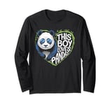 This Boy Loves Pandas Cute Panda Bear Valentines Day Long Sleeve T-Shirt