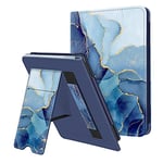 FINTIE Stand Case for 6" All-New Kindle (11th Generation)- 2024/2022 Release, PU Leather Cover with Card Slot & Hand Strap for Kindle 11th Generation 2024 e-Reader, Z-Ocean Marble