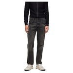 BOSS Mens Anderson BC Relaxed-fit Jeans in Black Rigid Denim