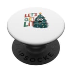 Let's Lit Funny Cute Green Christmas Tree Lights PopSockets Adhesive PopGrip