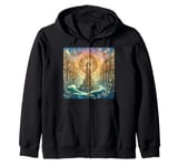 Leonardo Da Vinci Man Zip Hoodie