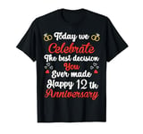 12 Years Anniversary Marriage Couples 12th Year of Marriage T-Shirt