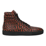 MISSONI Hi-Top Trainers Sneakers Logo Lace Up Black Orange EU39 UK5 NEW RRP550