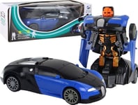 Leantoys 2-I-1 Bugatti Blue Light Effekter Bil-Robot