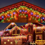 Guirlande Lumineuse Exterieur Solaire, 8M 264 led Rideaux de Noël, 44Pcs 0.7m+0.5m Guirlande Lumineuse Étanche, 8 Modes de Guirlandes Lumineuses led