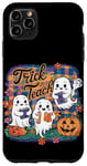 Coque pour iPhone 11 Pro Max Trick Or Teach Halloween Party Fantôme Automne Citrouilles