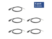 ACT Powercord C13 IEC Lock - open end black 3 m, PC979, 5-Pack