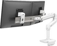 Ergotron LX Dual Direct monteringssett - Patented Constant Force Technology - for 2 LCD-skjermer - hvit