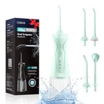 COSLUS Water Teeth Flosser Picks: 4 Modes Portable Irrigator Flossers 300ML Cordless Electric Teeth Flossing for Stains Removal Rechargeable IPX7 Waterproof Travel Water Jet Pick Set