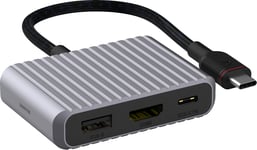 Unisynk 3 Port USB-C hubi (harmaa)