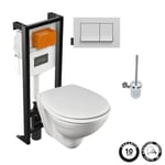 Pack WC suspendu sans bride JACOB DELAFON Patio + porte balai Eo