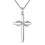 925 Sterling Silver Cross Halsband Dam Infinity Halsband Flickvän Cross Smycken present till Kristus