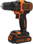 Black & Decker Bdcdd186B-Qw Black & Decker Perceuse-Visseuse 18V Sans Fil Avec Chargeur/Batterie 1,5 Ah