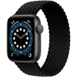 JONWIN Bracelet Boucle Unique Compatible Apple Watch 42mm 44mm,Bande de Rechange Sport Extensible en Fibres de Silicone entrelacées Nylon tressé Bracelet pour iWatch Series 6/5/4/3/2/1,Se,Black,11#