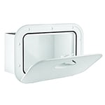 Trappe de rangement Mid Line avec boîte et serrure, couleur blanche, 278x378mm