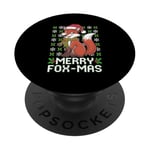 Merry Fox Mas Funny Fox Noël 2024 PopSockets PopGrip Adhésif