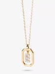 PDPAOLA Octagonal Cubic Zirconia Alphabet Initial Pendant Necklace