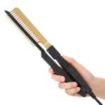 (UK Plug 220V)Electric Heating Comb WetDry Use Hair Straightening Hot Brush TDT