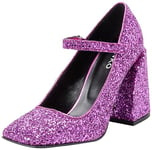 Pinko Femme Claudie Mary Jane Glitter Chaussure Baby, W48 Fuchsia Festival, 35 EU