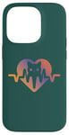 Coque pour iPhone 14 Pro Chat Heartbeat Nurse Animal Kitty Mom & Dad Heart Retro