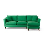 Habitat Lomond Right Hand Corner Sofa - Green Dark Leg Emerald 4 Seater