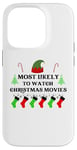 iPhone 14 Pro Most Likely To Watch Christmas Movies Family Santa Elf Hat Case