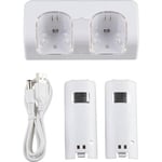 2 Port + 2 BATTERIE 2800mAh STATION CHARGEUR Pour Nintendo Wii WIIMOTE MANETTE