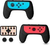 Nintendo Switch Joy-Con Grip Contrôleur Kit Avec Capuchons De Pouce - Lot De 2, Kit D'accessoires Joy Con Handle Poignées Résistant À L'usure Par Chinfai