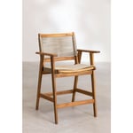 Sklum - Tabouret Haut avec Dossier en Bois (63 cm) Tenay Brun Blé