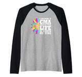 Floral CMA Medical Assistant Your Life Is Worth My Time Raglan Baseball Tee