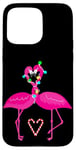 Coque pour iPhone 15 Pro Max ugly christmas flamingo candy cane bird christmas lights heart