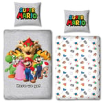 Character World Parure de lit Super Mario - 135 x 200 cm + 80 x 80 cm - Taill...