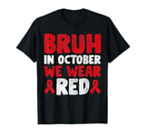 Red Ribbon Week Shirt for Kids Boys Bruh In October Wear Red T-Shirt