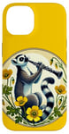 Coque pour iPhone 14 Lemur jouant d'une clarinette Illustration Mignon Band Class Art