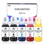 L&C 500ML Sublimation Ink for Epson Ecotank 2400 ET2830 2815 4810 ET2720 ET2760 ET2750 ET2850 EcoTank Printer (KKCMY)