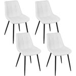 Dazhom - Lot de 4 Chaises de Salle à Manger en Simili Cuir Chaises de cuisine tapissées Blanc