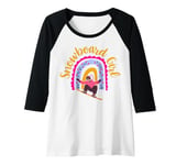 Womens Snowboard Girl Boho Rainbow Winter Sports Snowboarder Raglan Baseball Tee