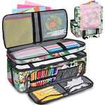 Carrying Case for Cricut Maker, Double-Layer Cricut Bag with Cover and Cutting Mat Pocket Compatible with Cricut Explore Air, Air 2, Maker 3, Organization and Storage Bags, Cricut Accessories