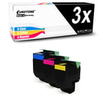 3x Toner for Lexmark CS317-dn CS-517-de CX-417-de Cyan Magenta Yellow