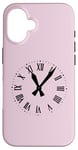 iPhone 16 Clock Ticking Hour Retro in Black Color Case