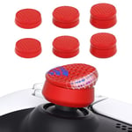 PlayVital Capuchon Joystick pour ps5/ps5 Edge Manette,Thumb Grip Thumbstick Cap Cover pour ps4,Armor Joystick Grips Caps pour Xbox Core/Xbox One/Elite Series 2/Switch Pro-Rouge(3 Paires)