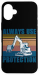 Coque pour iPhone 16 Plus Ouvrier du bâtiment Pilote d'excavatrice de chantier