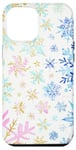 iPhone 12 Pro Max Pink & Blue Cute Snowflake Winter Coquette Christmas Pattern Case