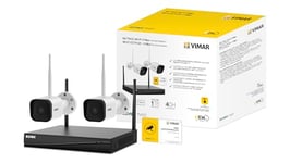 VIMAR 46KIT.036C Kit CCTV Comprenant: 1 NVR Wi-FI 4 canaux, Enregistrement 4 canaux 3 Mpx, appli View Product, HDD Professionnel 1 to Compris, 2 caméras Bullet Wi-FI