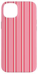 Coque pour iPhone 14 Plus Rose Blanc Rouge Rayé Girly Esthétique Preppy Stripe