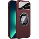 Dqtaoly Coque PC Dur pour iPhone 13 Case,Etui avec Magnétique, Verre Trempé Caméra Arrière Protecteur pour iPhone 13(Rouge)